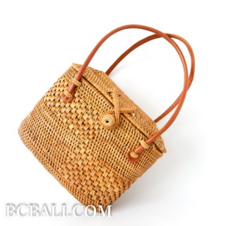 exotic hand woven rattan handbag ethnic design from bali